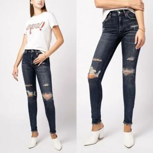 Agolde Sophie Hi Rise Denim Jeans Sabotage Size 30